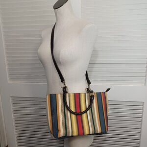 Relic Purse Striped Crossbody Satchel Tote Bag Colorful